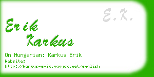 erik karkus business card